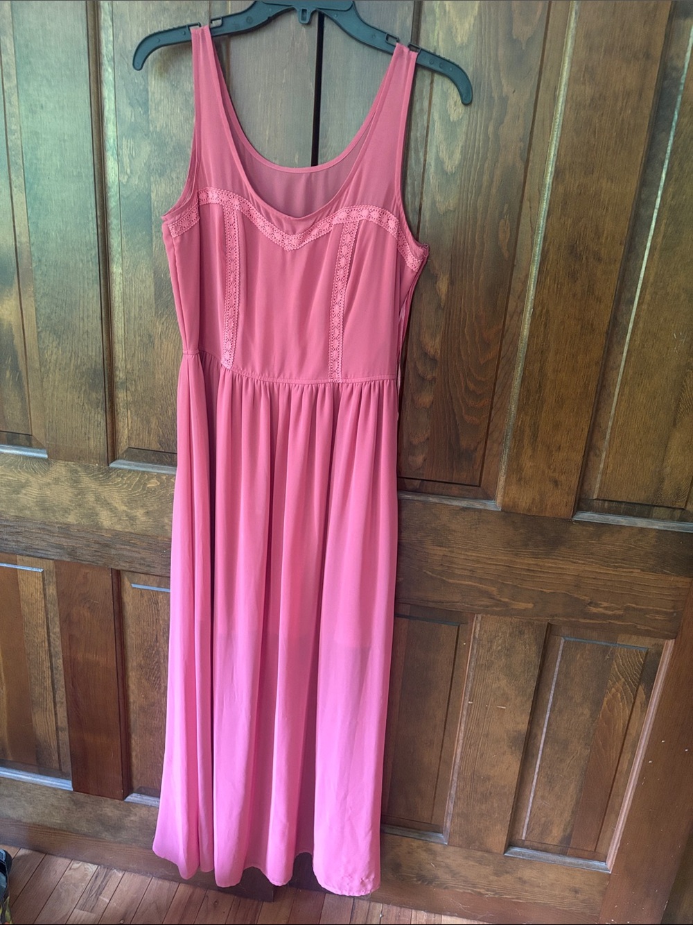 LC Lauren Conrad Pink Maxi Dress with Lace Trim